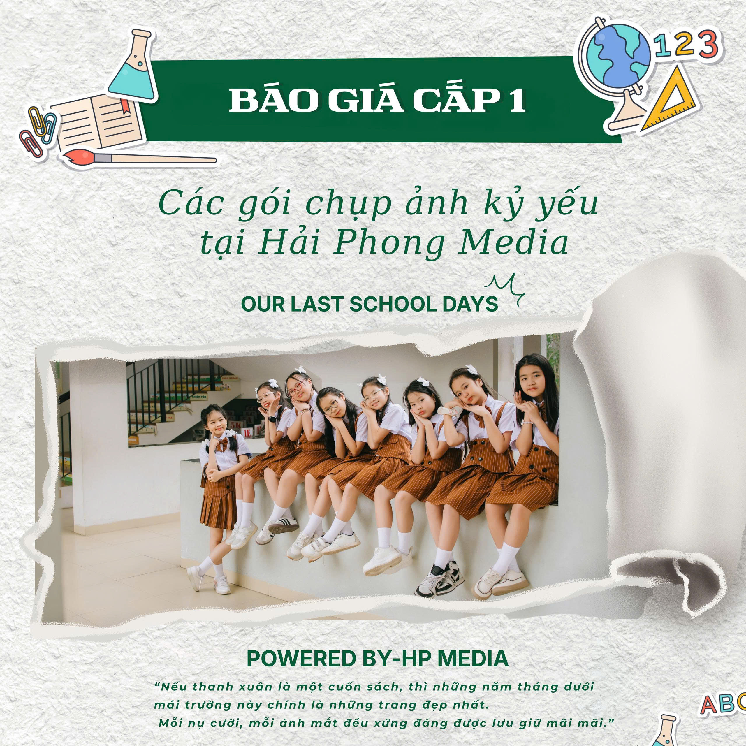 BẢNG GIÁ GÓI CHỤP KỶ YẾU CẤP 1