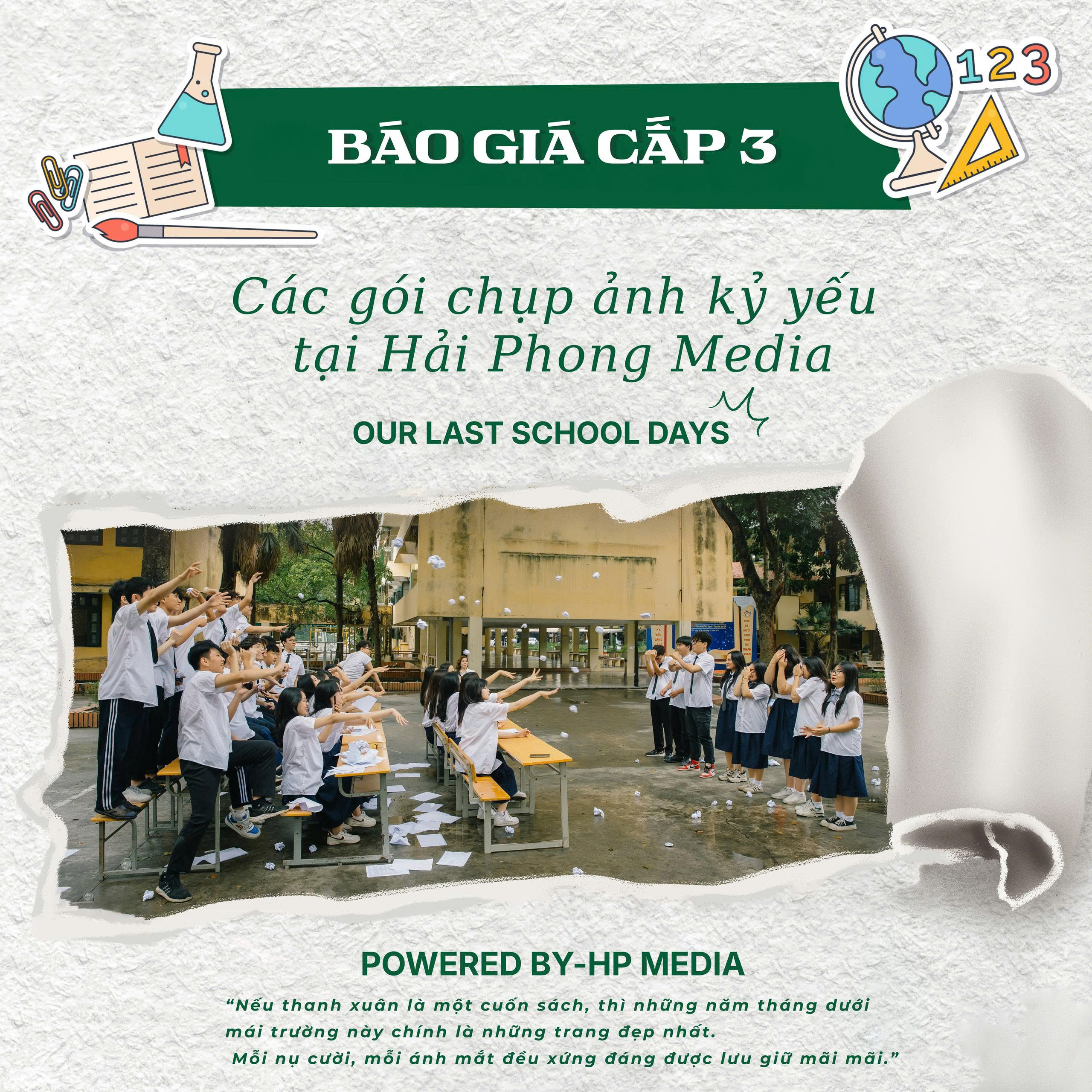 BẢNG GIÁ GÓI CHỤP KỶ YẾU CẤP 3